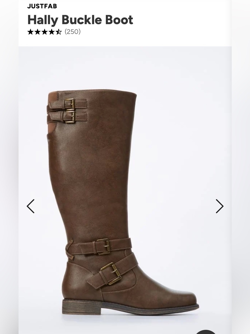 JustFab Brown Hally Over-the-Knee Buckle Boots
